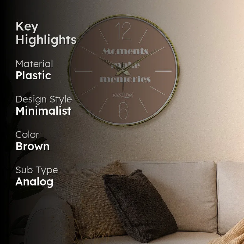 Moment Magic Round Analog Wall Clock - Brown media 2
