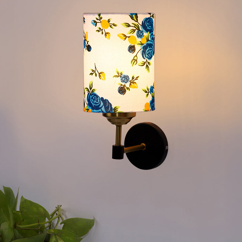 Garden Lights Curve Steel & Cotton Wall Lamp - Blue