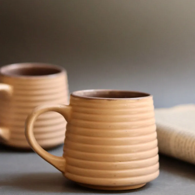 Venia Ceramic Tea Cup (220 mL Each/Cream) -  Set of Two media 4