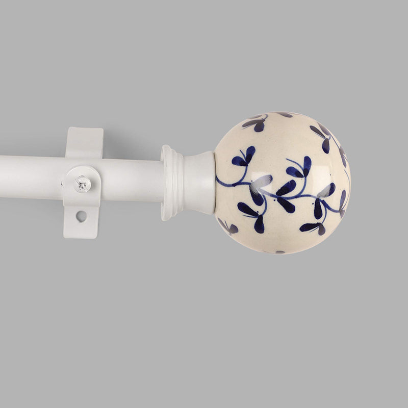 Fleura Extendable 1" Single Curtain Rod With Round Finial & Brackets media 3