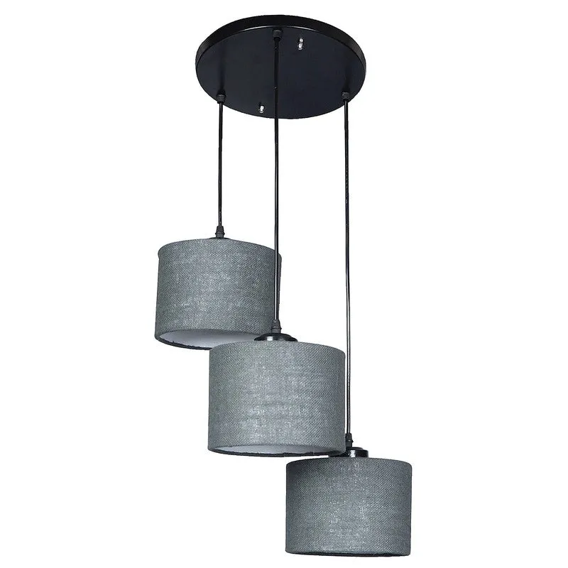 Sunset Glow Triple Metal Ceiling Lamp - Grey media 4