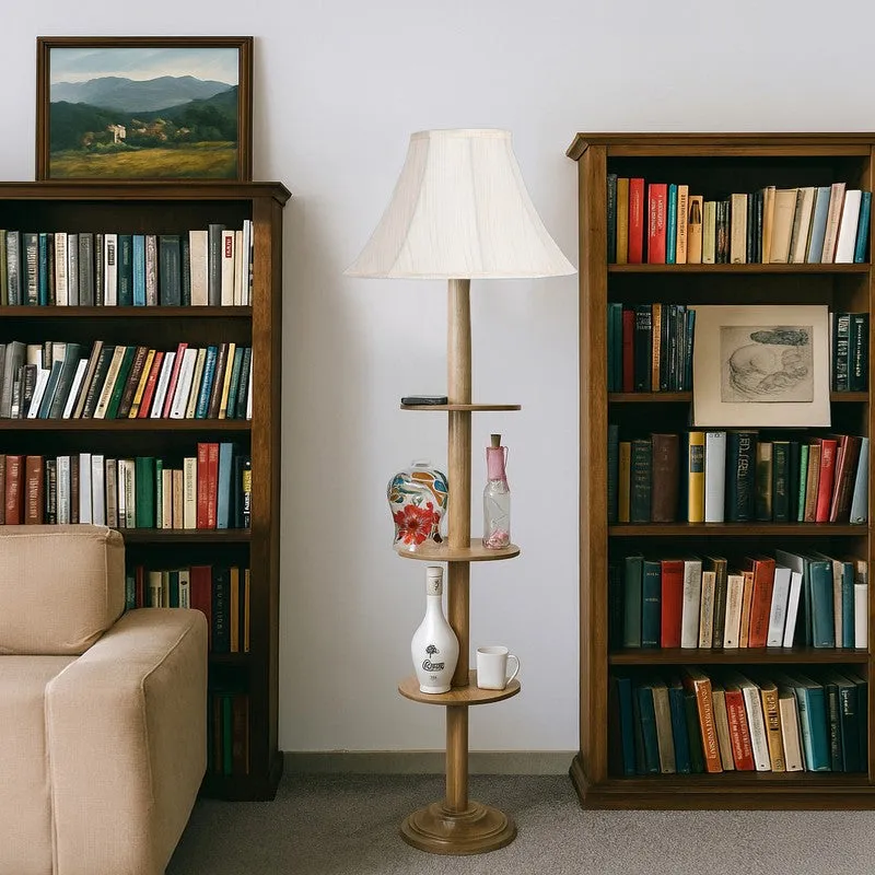 LumiTray Wooden Floor Lamp - White media 4