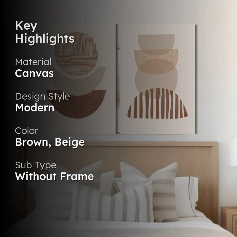 Shades Of Beige Canvas Wall Painting - Set Of Two media 2