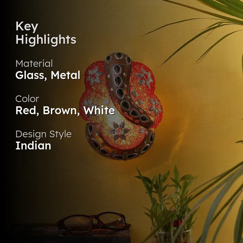 Vighnaharta Glow Glass Wall Lamp - Red media 2