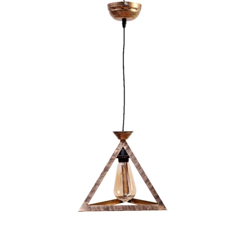 Antique Triangle Iron Ceiling Lamp media 3