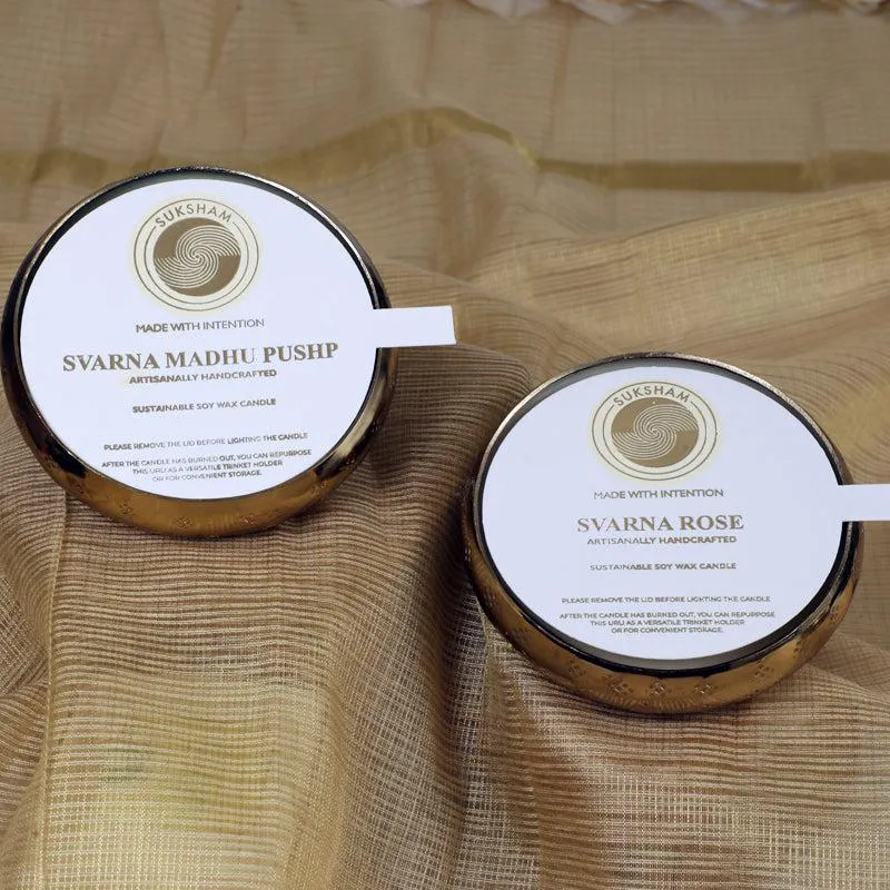 Enchanta Madhupushp and Rose Scented Candle - Set Of Two media 5