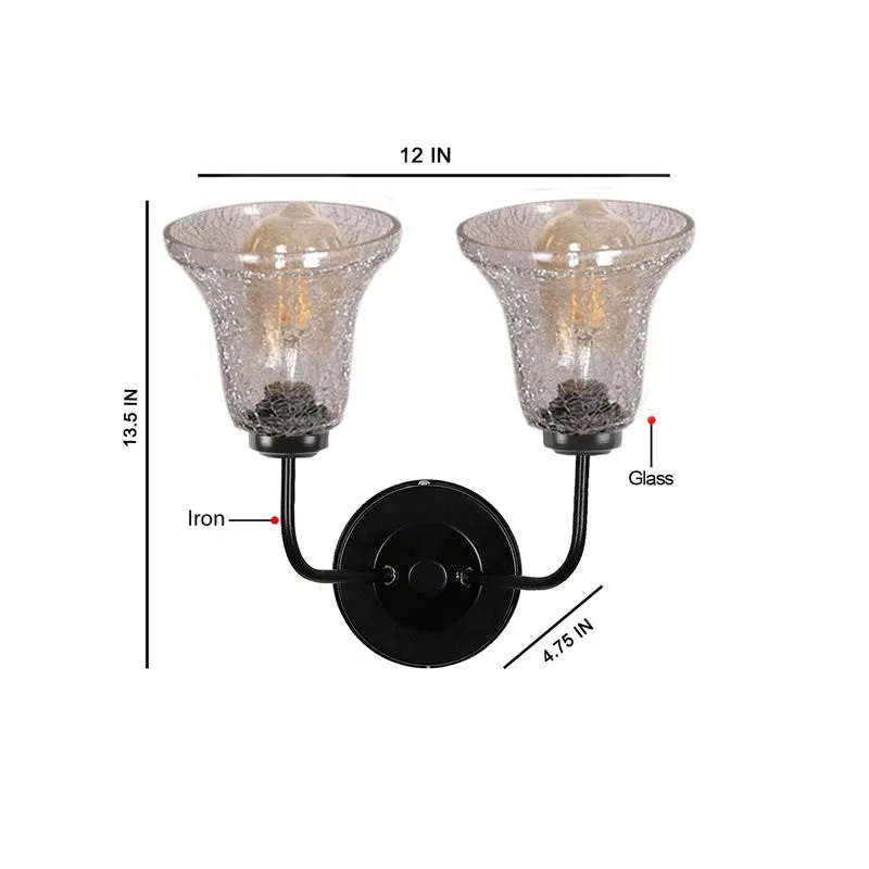 Crystal Flare Tiwn Shade Glass Wall Lamp media 10