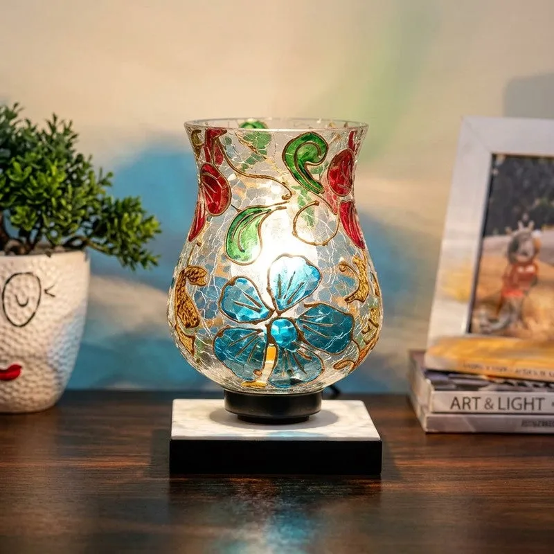 Luminae Mosaic Glass Table Lamp With Wooden Base - Multicolor media 3
