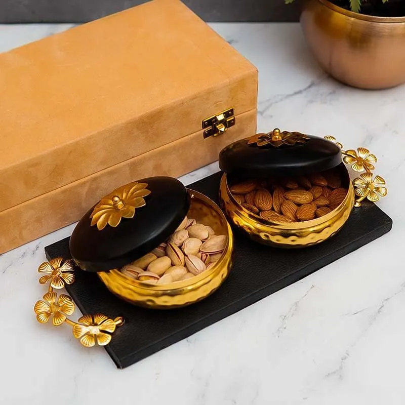 Black & Gold Metal Dryfruit Boxes media 3
