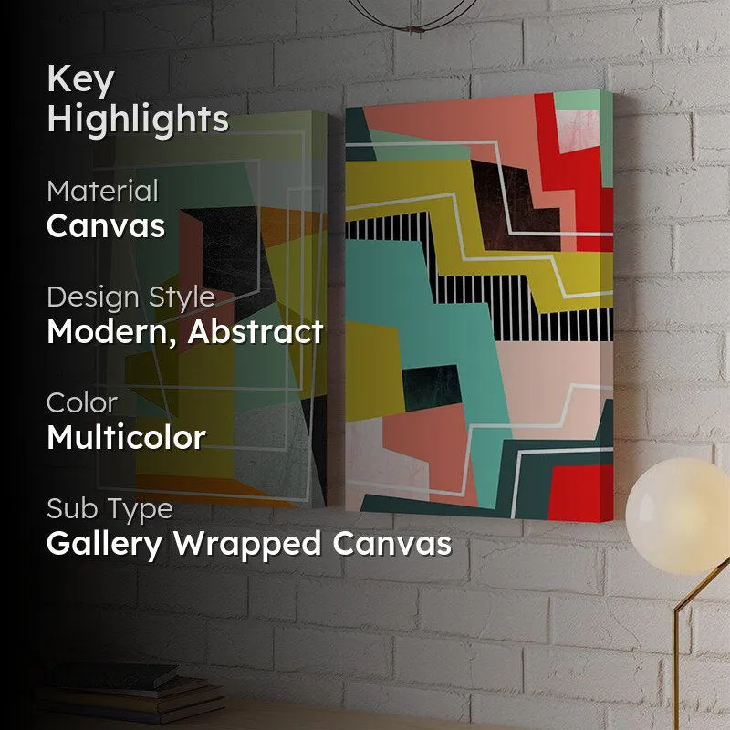 Satra Abstract Canvas Wall Painting - Set Of Two media 2