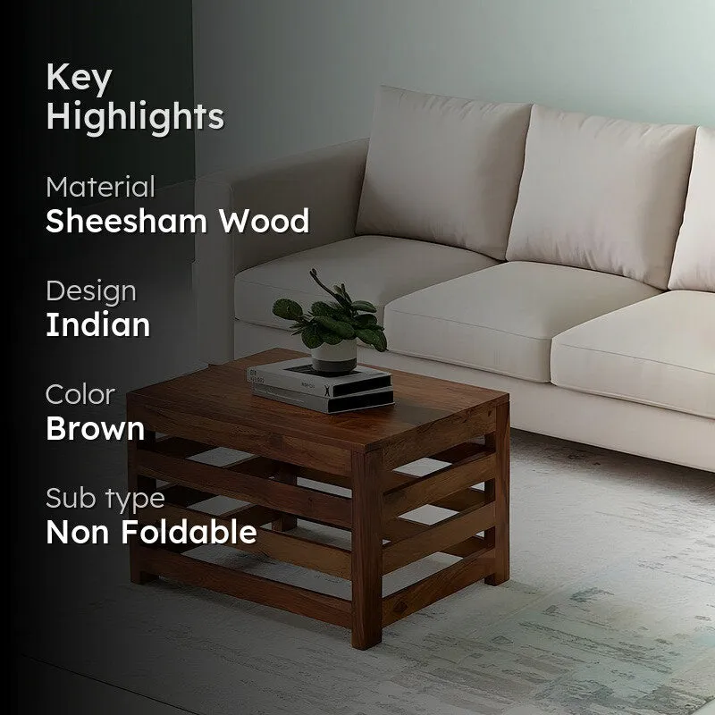 Pervon Sheesham Wooden Center Table - Brown media 2