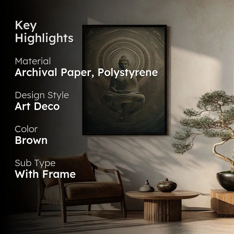 Harmony Within Buddha Archival Paper Wall Painting With Black Frame media 2