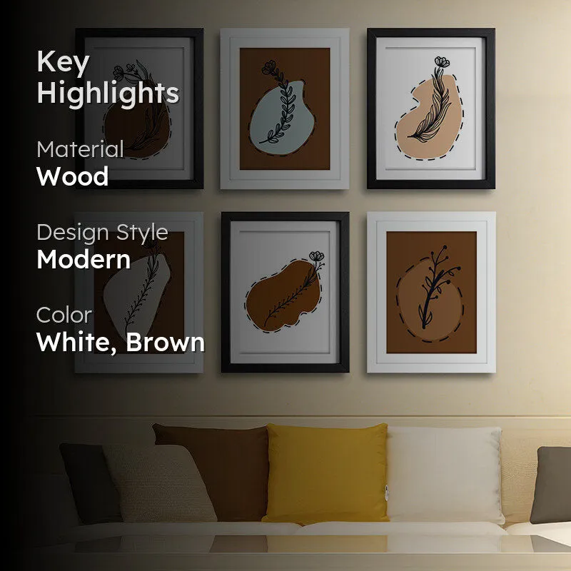 Terra Tone Nature Wall Art With Frame - Set Of Six media 2