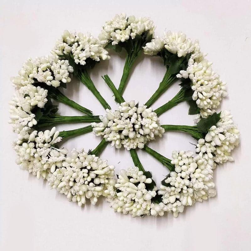 Faux Gypsophilia Flower Bunch (Off White)- Set Of Twelve