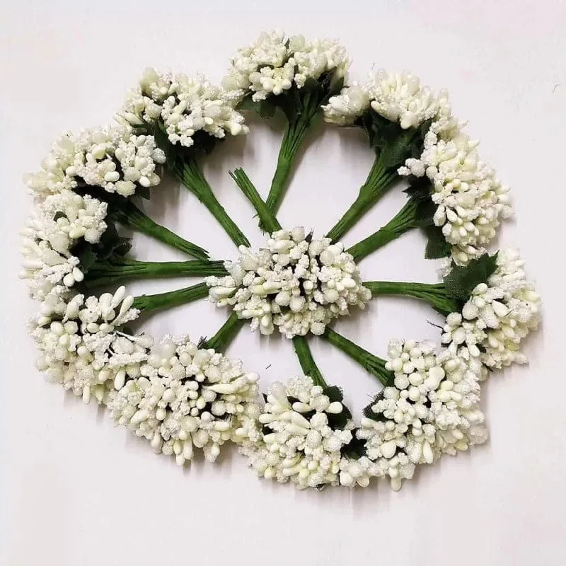 Faux Gypsophilia Flower Bunch (Off White)- Set Of Twelve media 1