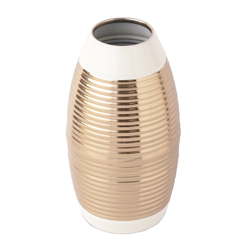 Malva Aluminium Vase - Gold & White media 4