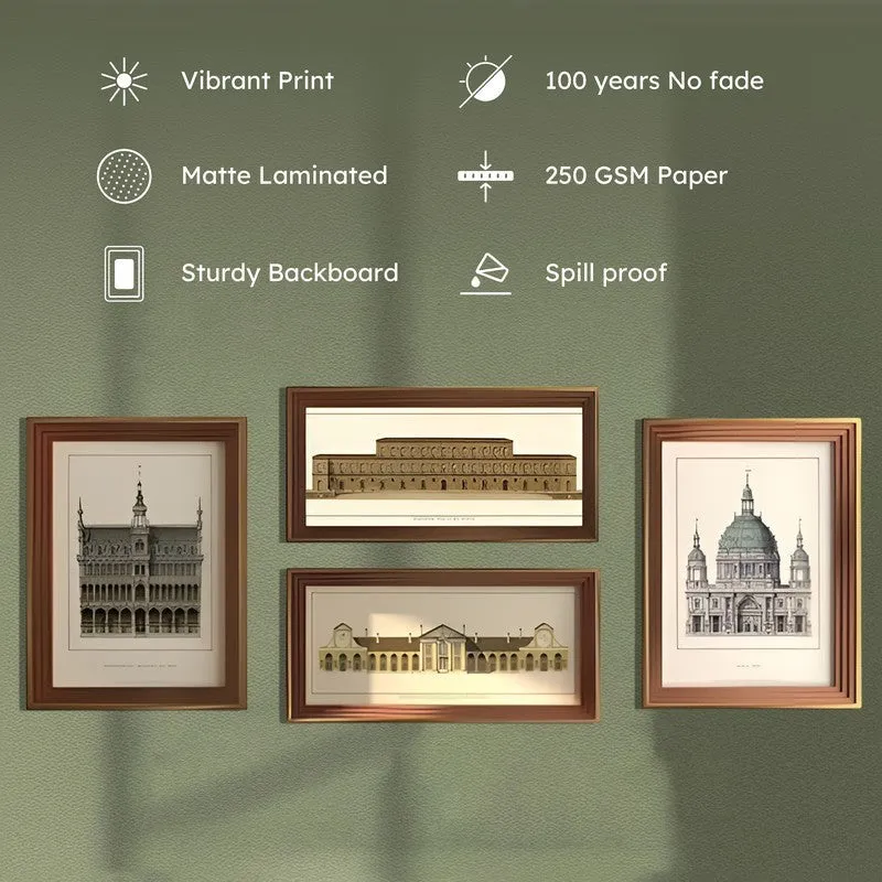 Vintage Artchitecture Wall Art - Set Of Four media 4