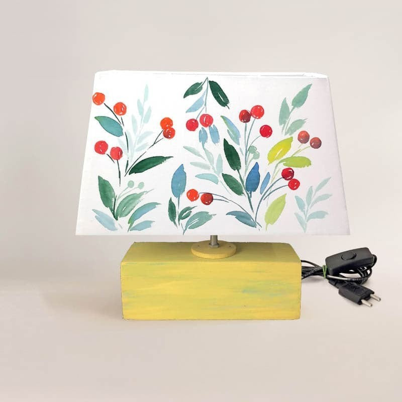 Berry Lush Handpainted Fabric Table Lamp - Multicolor media 5