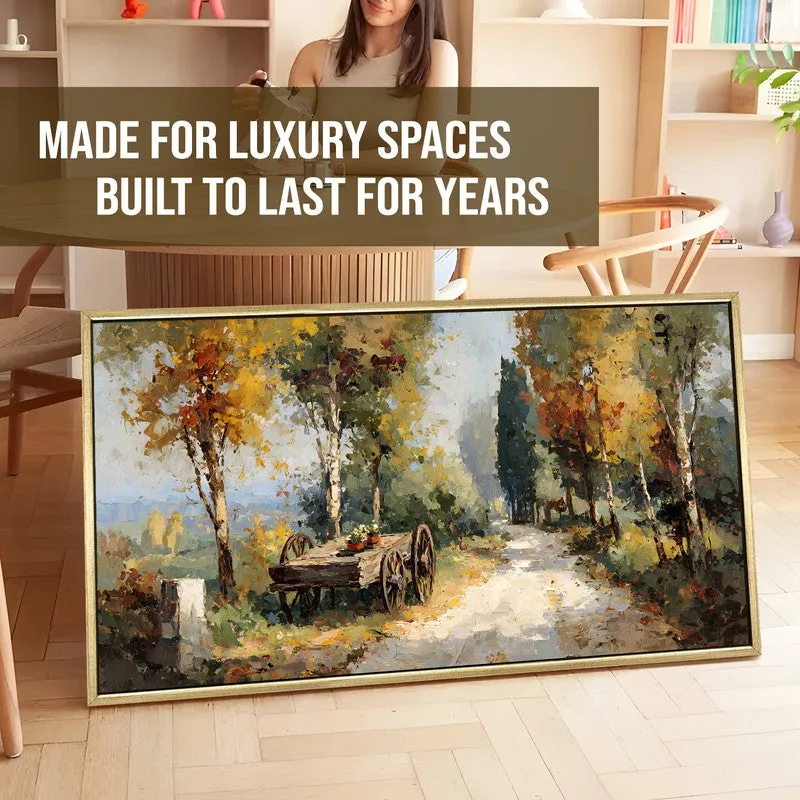 Serene Forest Cottage Road Wall Art media 5
