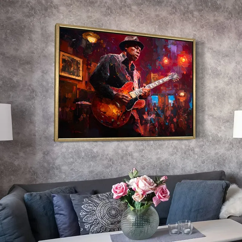 Guitarist Canvas Wall Painting With Frame media 6
