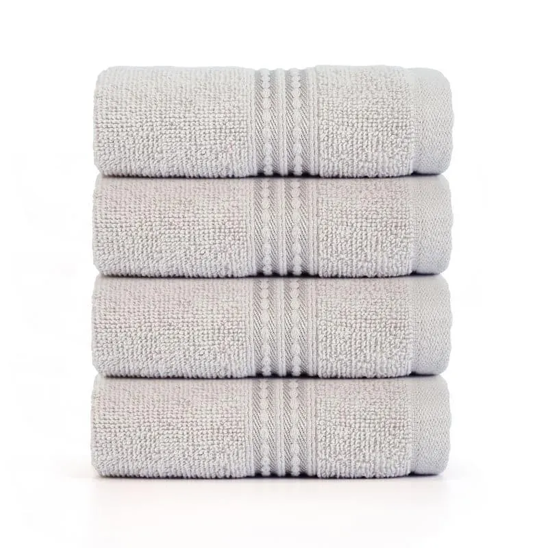 Micro Cotton LuxeDry Solid Face Towel (Grey) - Set Of Four media 4