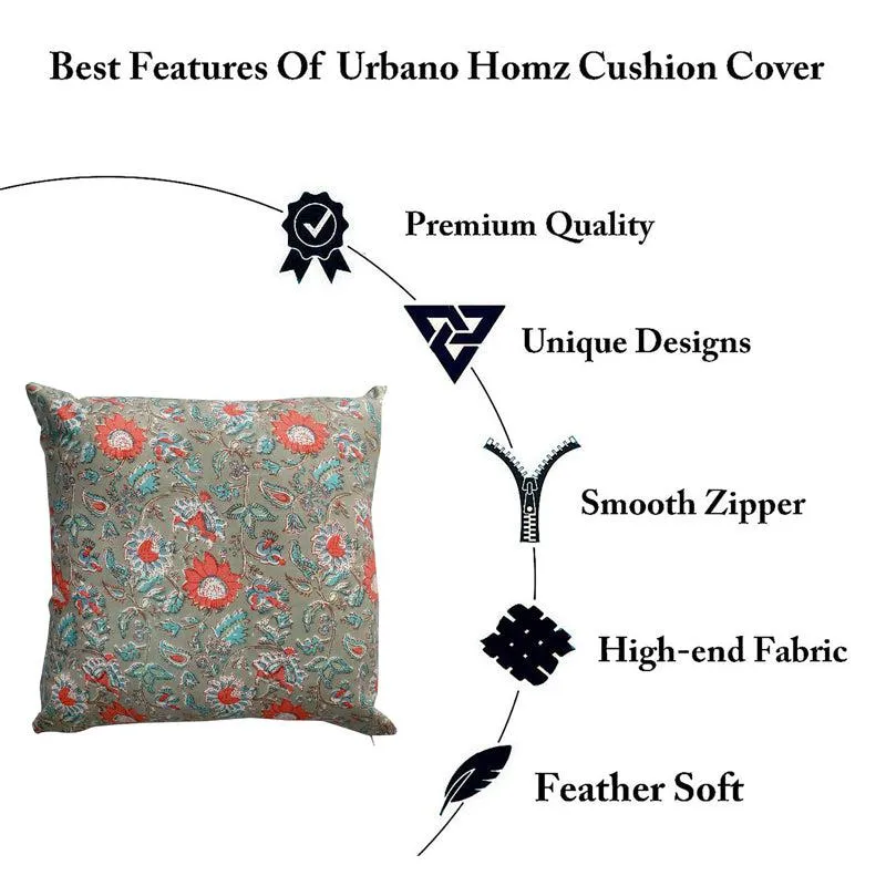 Jahnvi Printed Cushion Cover (Grey) - Set Of Two media 5