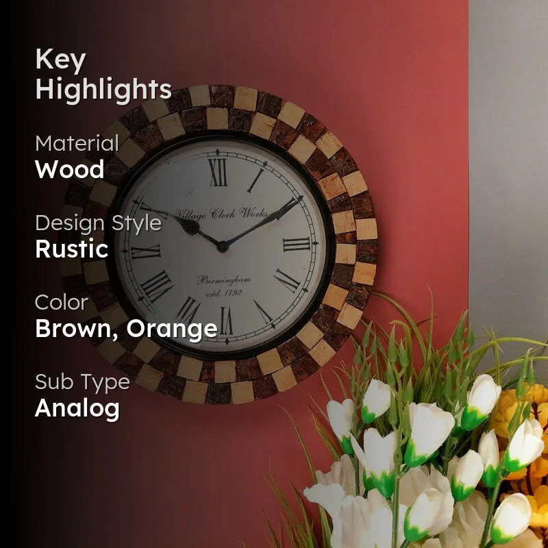 Royal Edge Dial Wooden Wall Clock media 2