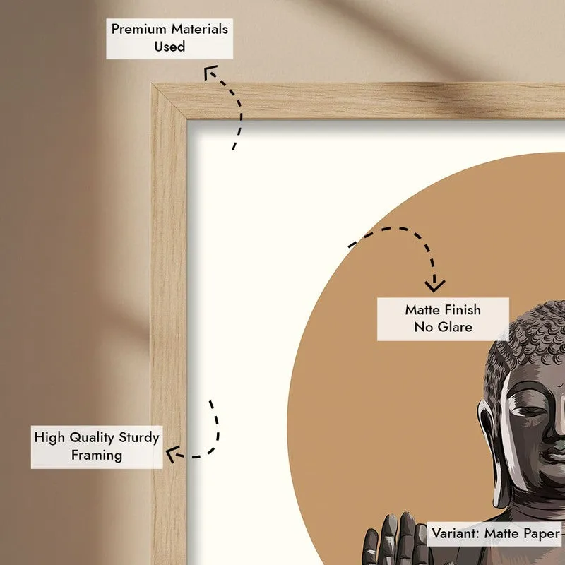 Buddha's Halo Archival Paper Wall Art - Natural Brown Frame media 7