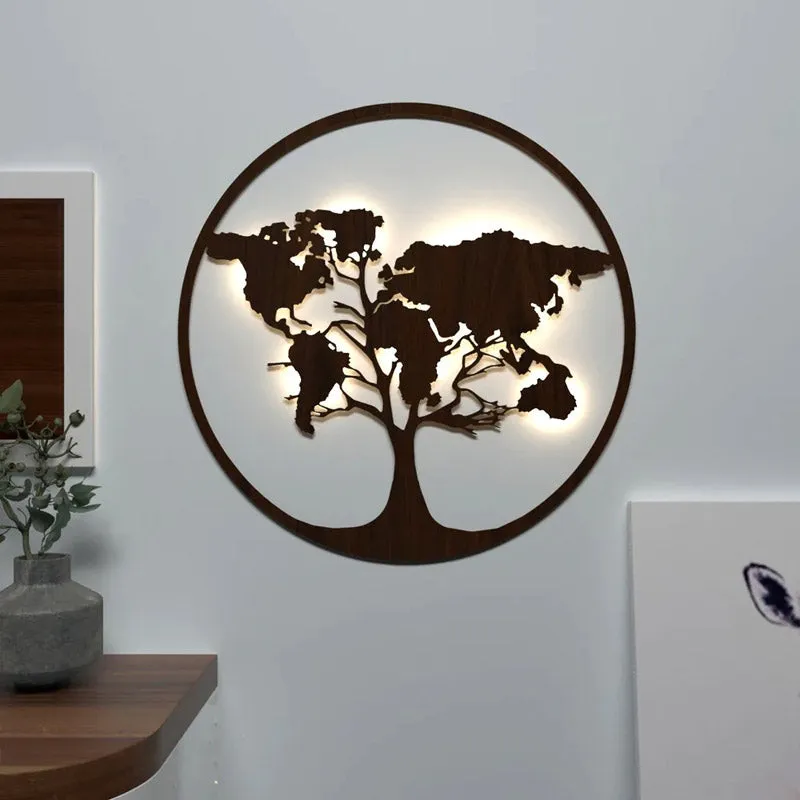 Tree Of World LED Strip Light MDF Wall Accent media 1