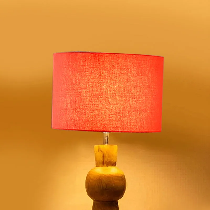 Angler Wooden Table Lamp - Orange,Brown media 4
