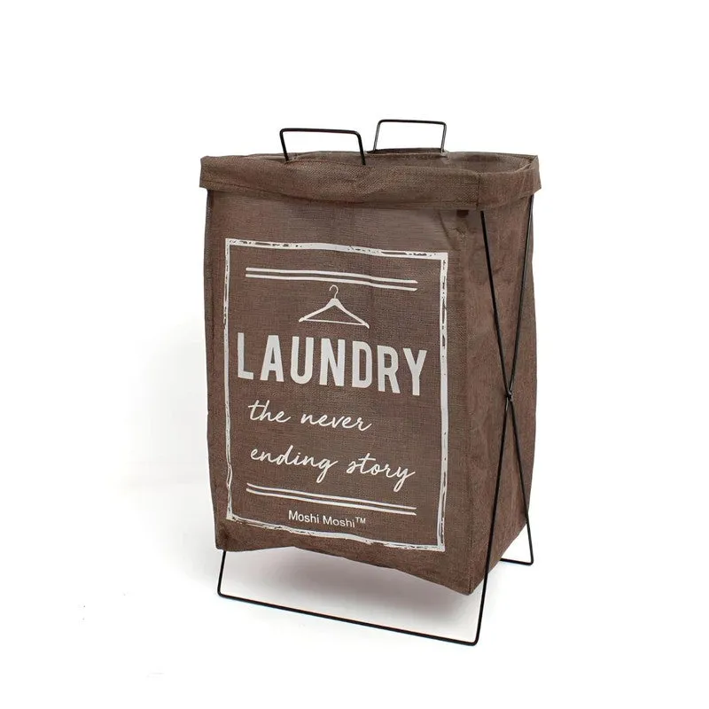 Flexi Fold (Metal,Fabric) Laundry Basket - Brown media 4