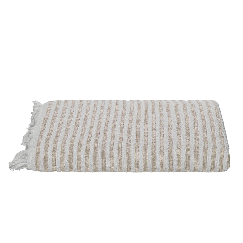 Micro Cotton LuxeDry Striped Comfort Bath Towel - Beige & White image 4