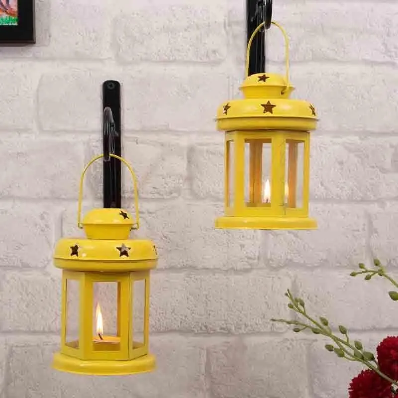 Lovestruck Lantern Tealight Candle Holder (Yellow) -  Set Of Two media 3