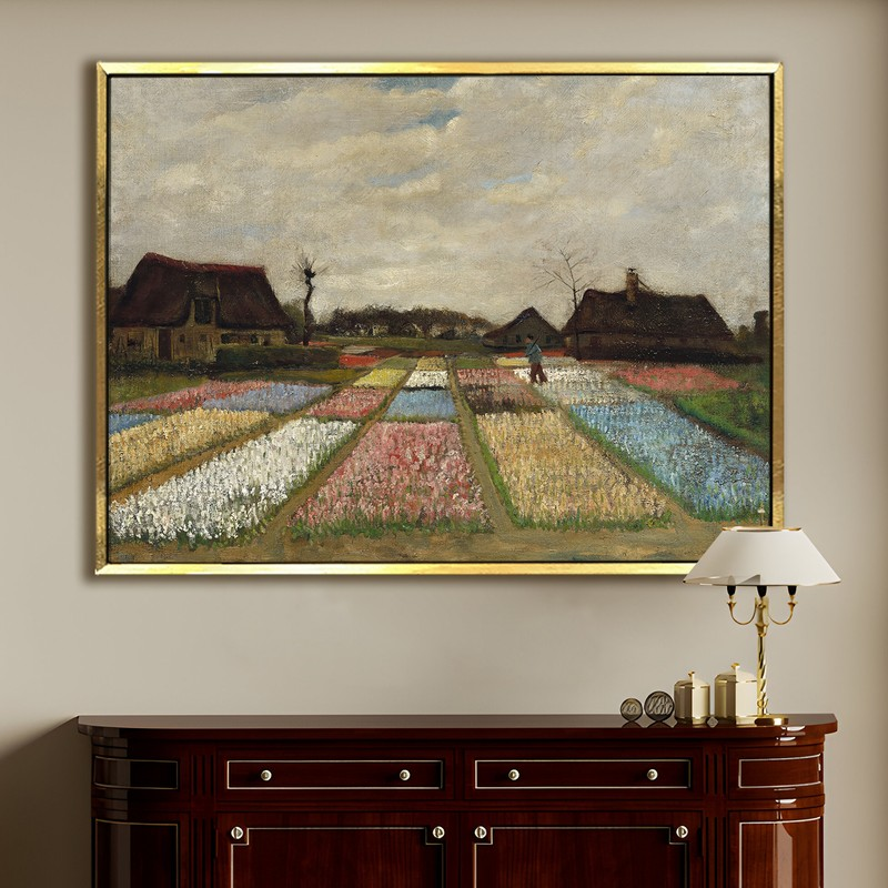 Tulip Fields Canvas Wall Painting With Frame