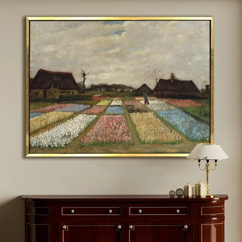 Tulip Fields Canvas Wall Painting With Frame media 1
