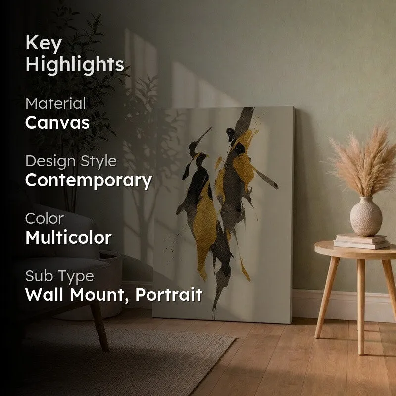 Golden Motion Abstract Canvas Wall Art media 2