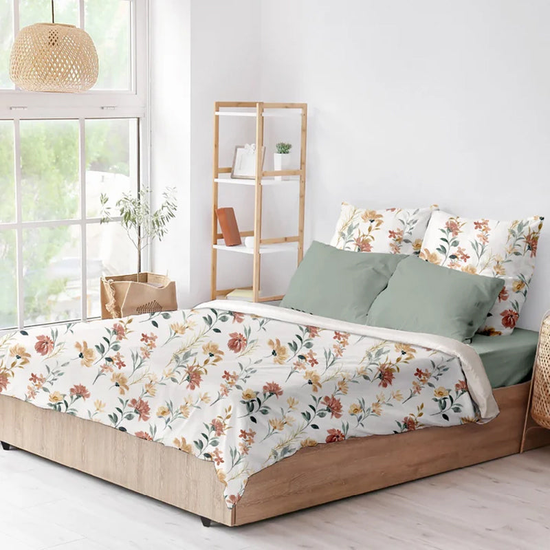Wild Bloom Printed Cotton Duvet Cover