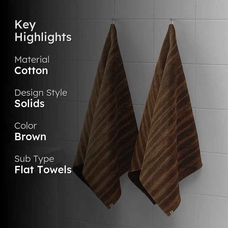 Sunscreen Terry Cotton Hand Towel (Brown) - Set Of Two media 2