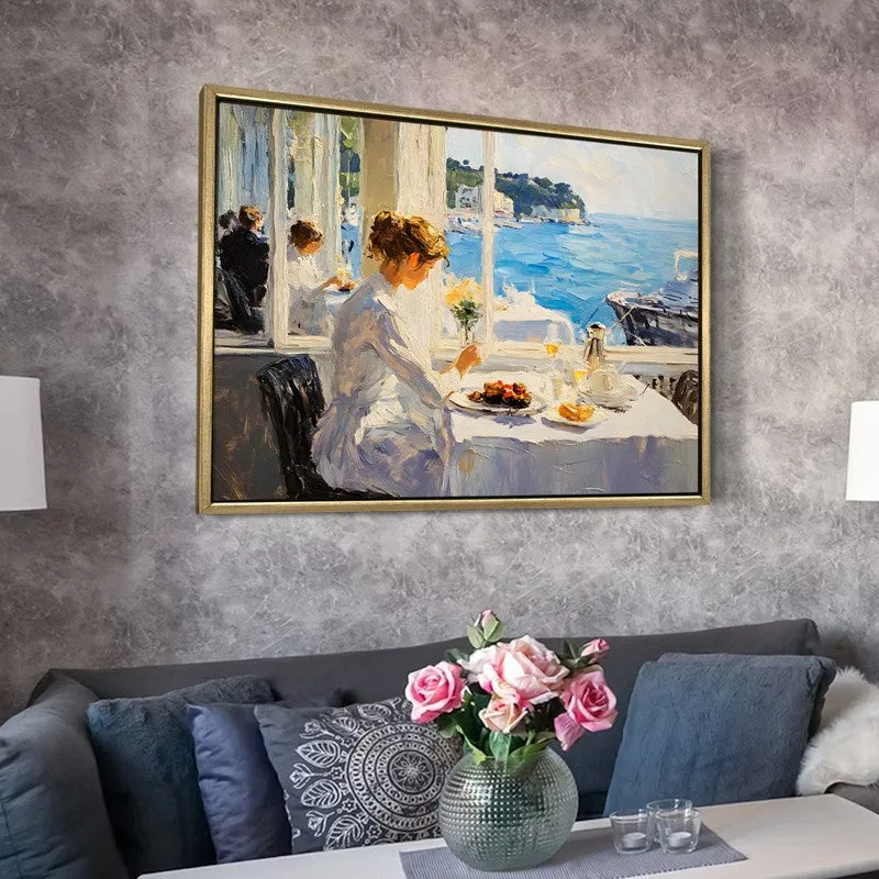 Ocean Breakfast Canvas Wall Painting With Frame media 6