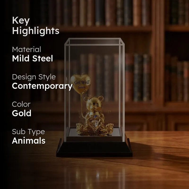 GWS Bear 24K Gold Plated Mild Steel Showpiece media 2