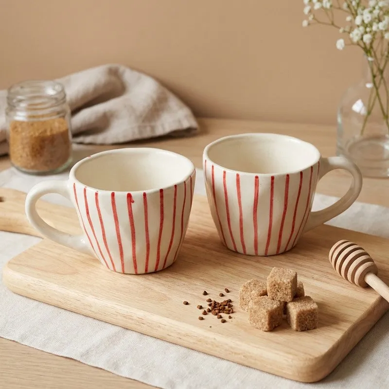 Calm Ceramic Tea Cup (240 mL Each) - Set Of Two media 1
