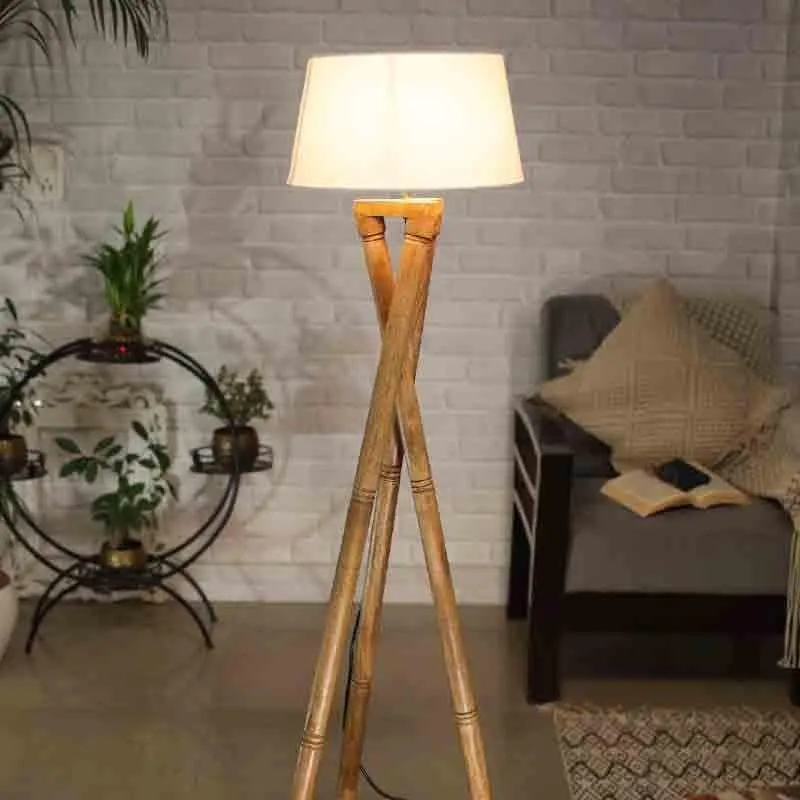 Criss Crossed Tripod Lamp - White media 1