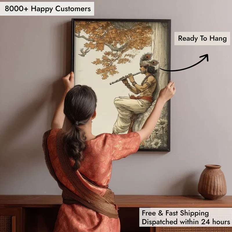 Sri Krishna Blissful Archival Paper Wall Art media 5