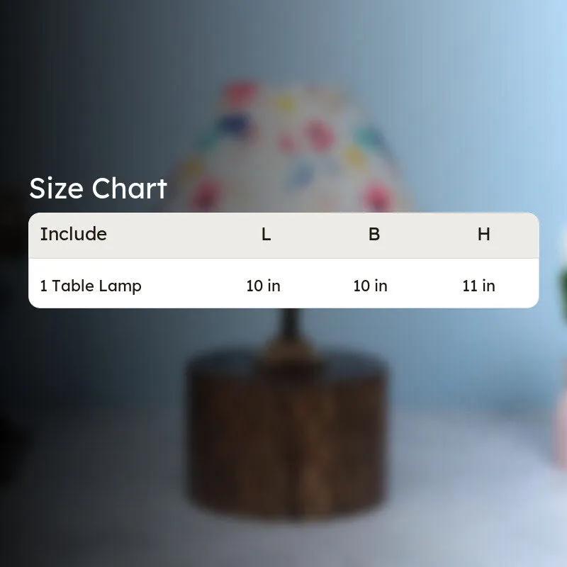 Luna Borealis Trunk Printed Mango Wood Table Lamp - Multicolor media 5