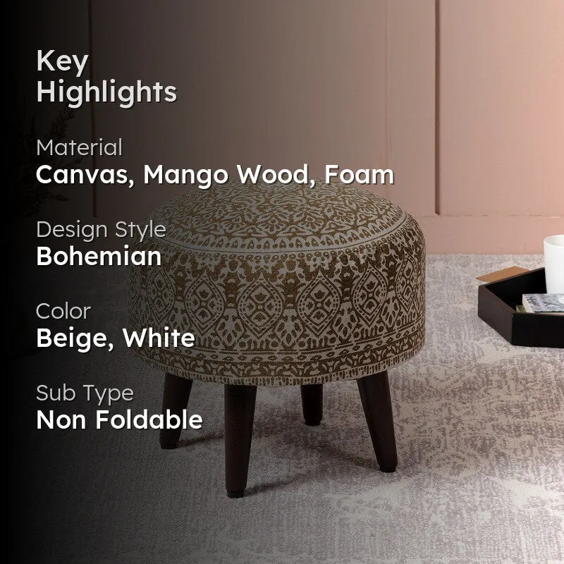 Chenova Cotton Ottoman - Beige media 2
