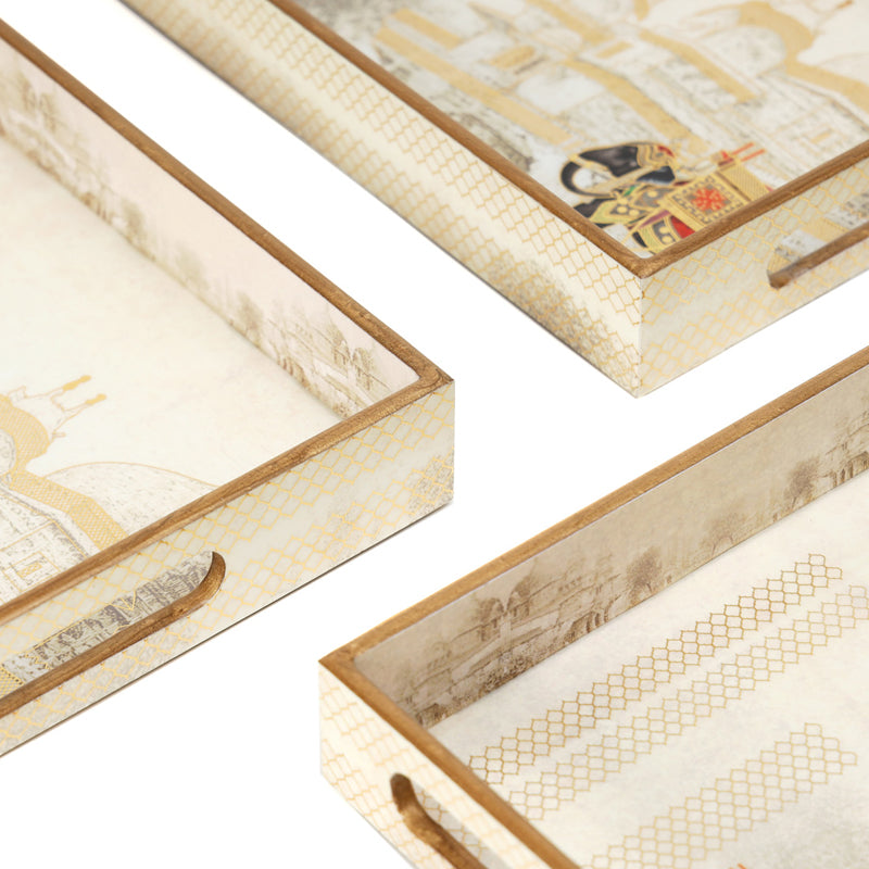 Darbar Parade Wood Serving Tray - Set Of Three media 4