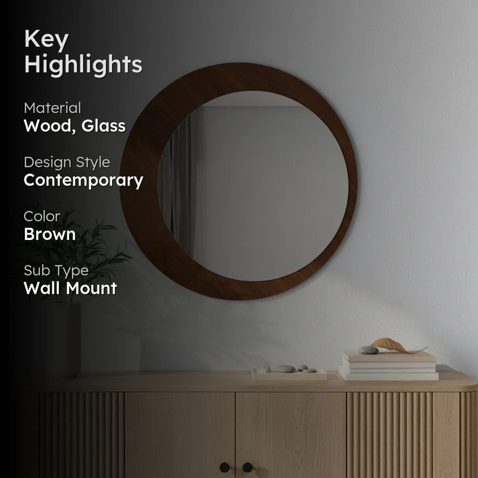 Timber Crescent Wall Mirror media 2