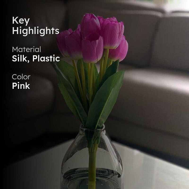 Faux Tulip Flower Bunch - Purple media 2