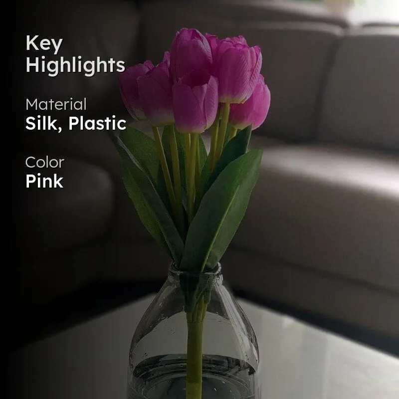 Faux Tulip Flower Bunch - Purple media 2