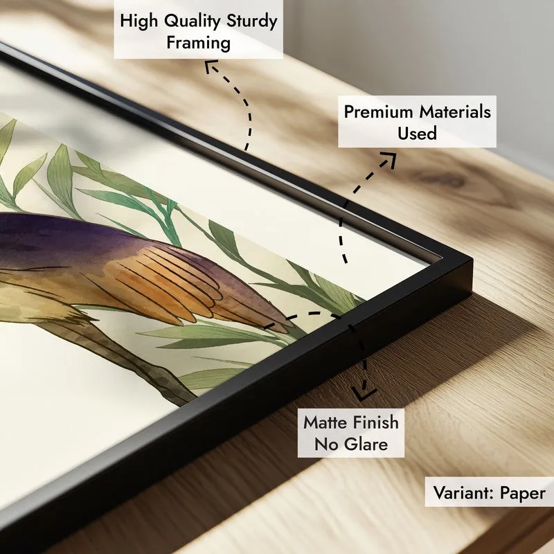 Tranquil Perch Botanical Archival Paper Wall Art With Frame media 7